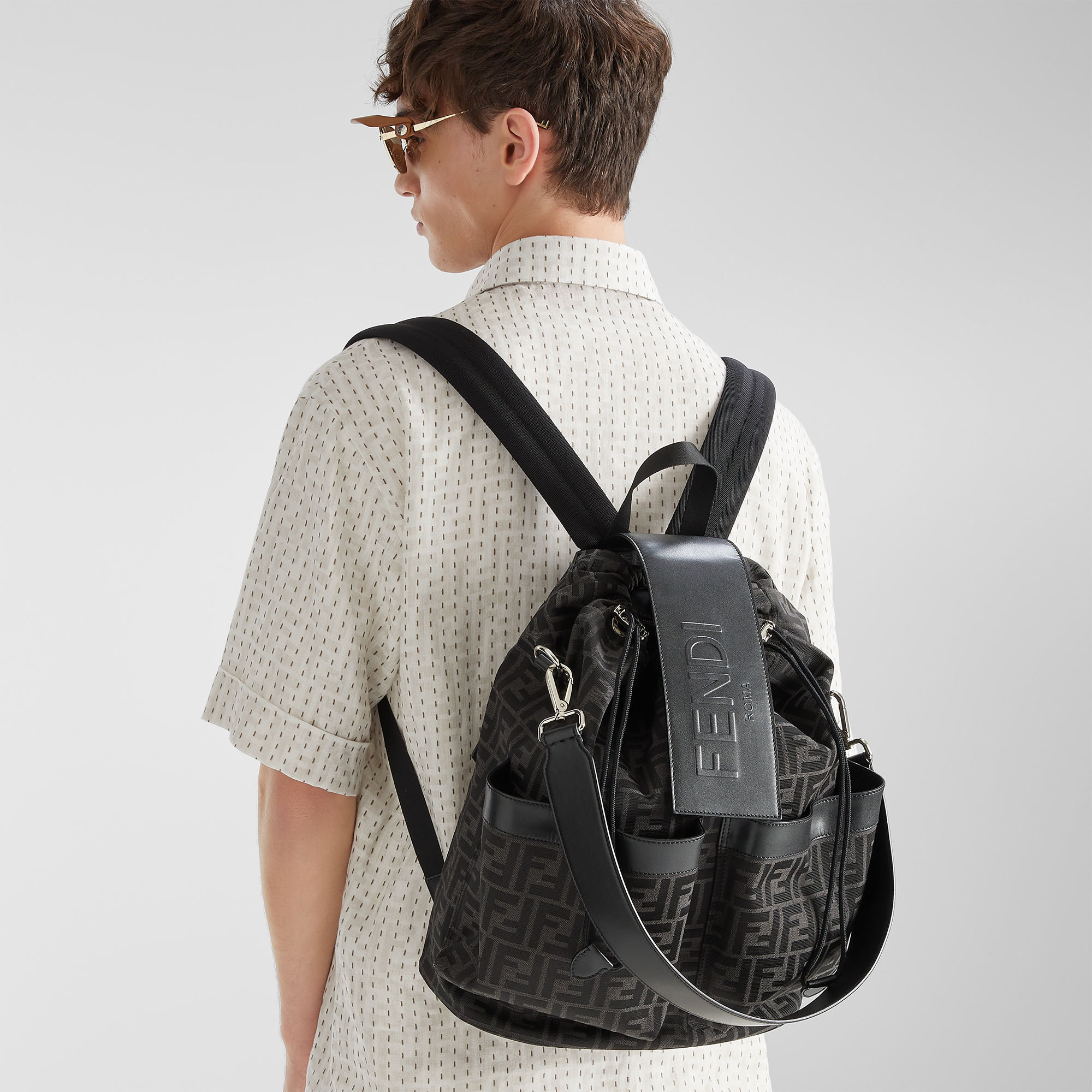 FF Jacquard Fendi Strike Medium Fabric Black | Fendi