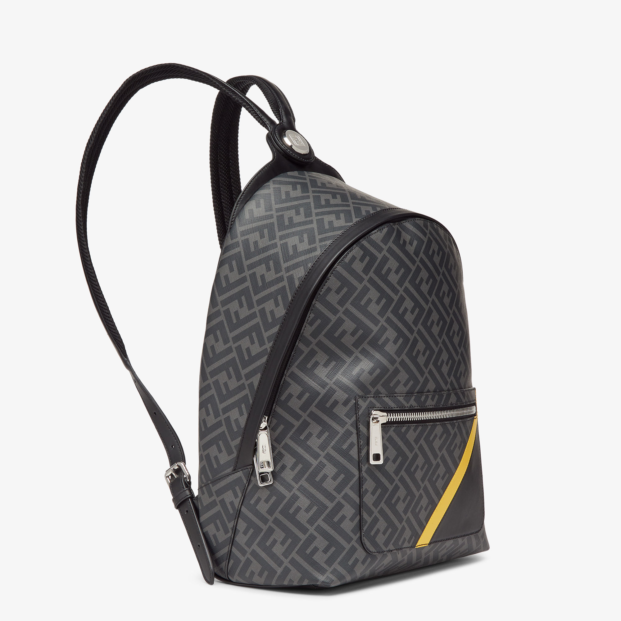 Fendi Diagonal Fendi Chiodo Medium Fabric Black | Fendi Fendi Diagonal Fendi Chiodo Medium Fabric Black | Fendi