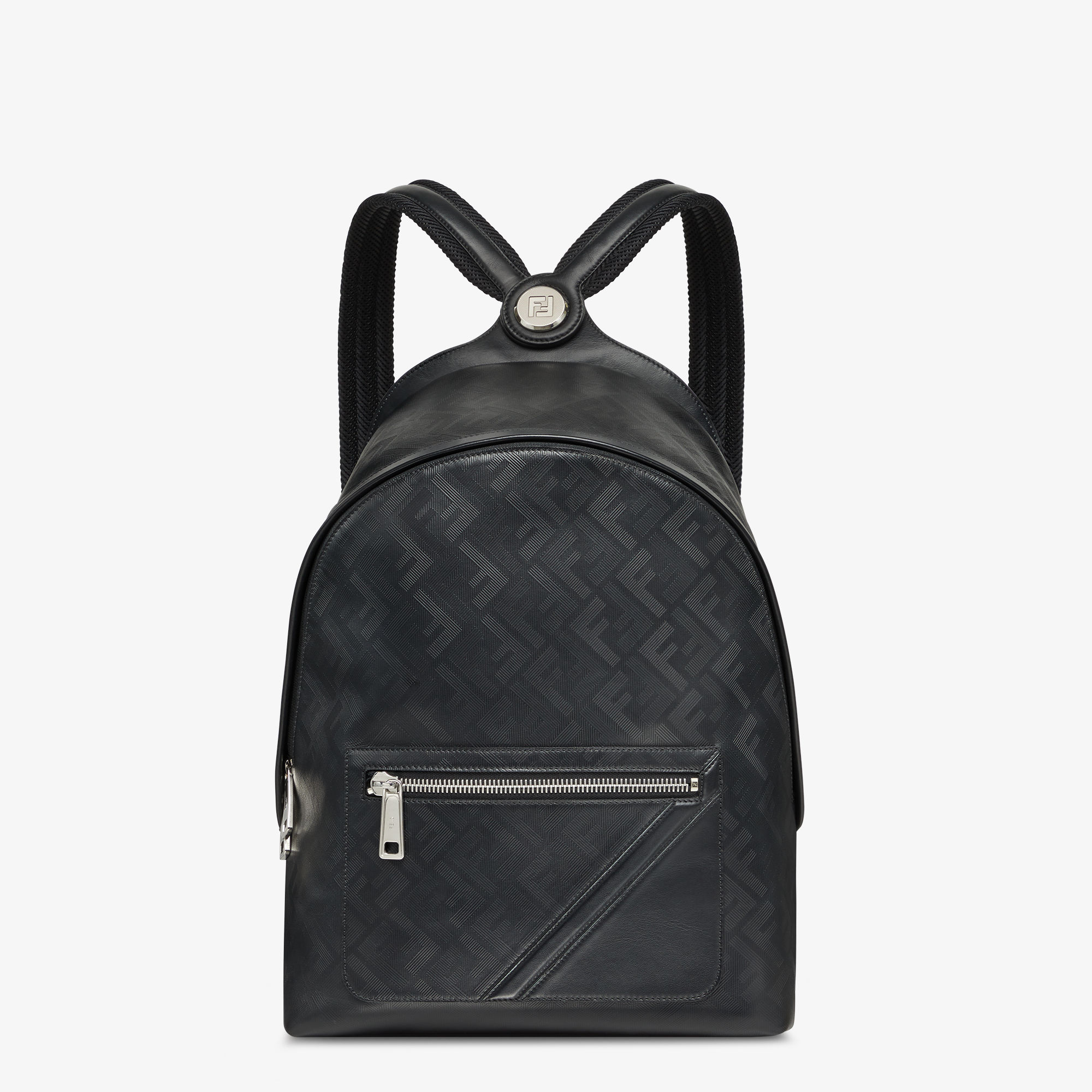 Fendi Chiodo Shadow DiagonalBlack leather backpack