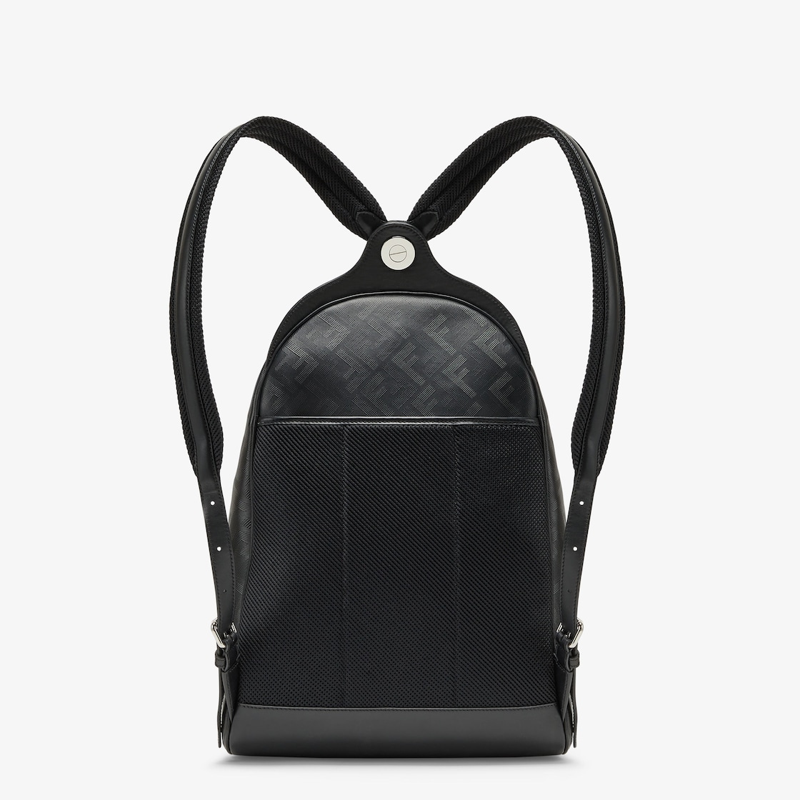 Fendi Chiodo Shadow Diagonal - Black leather backpack