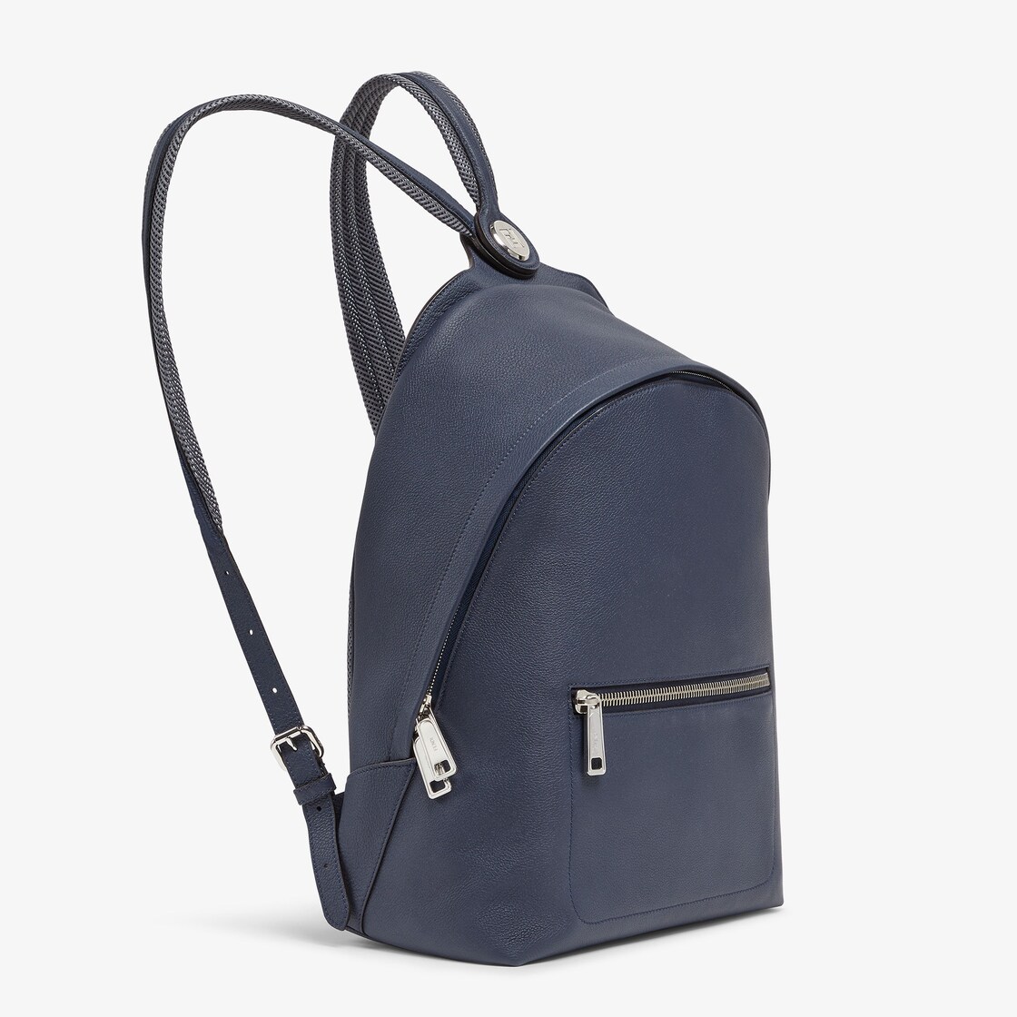 Blue leather sale backpack purse