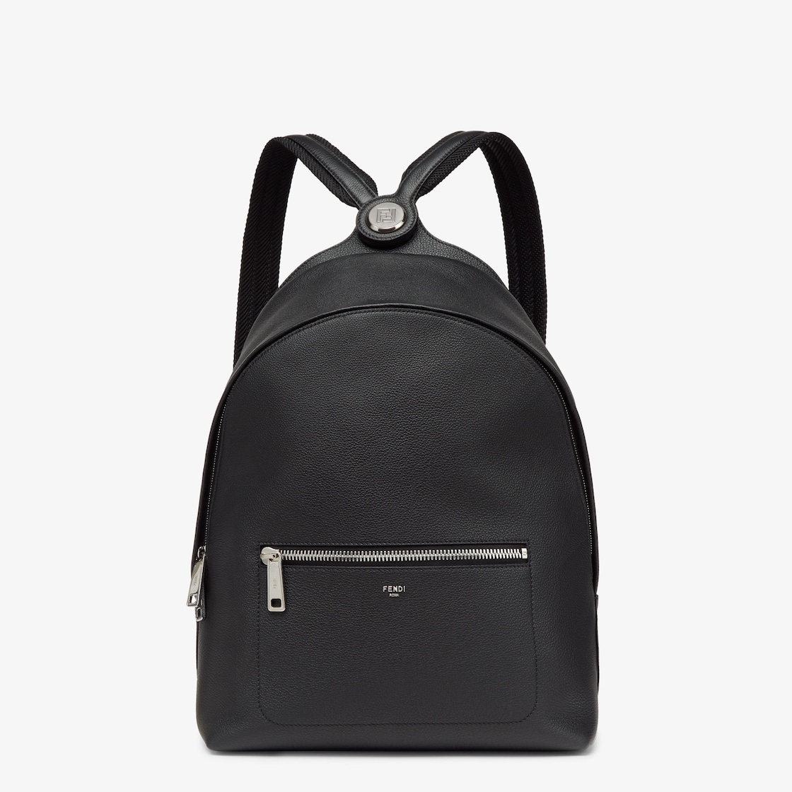 FENDI Roma皮革FENDI Chiodo中号手袋-黑色皮革背包-男士背包 FENDI Roma皮革FENDI Chiodo中号手袋-黑色皮革背包-男士背包
