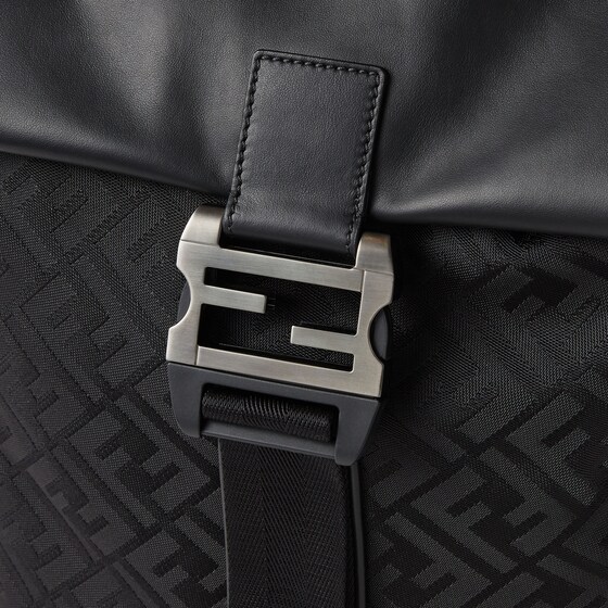 Fendi Flux backpack made of black padded FF nylon, with | Thumbnail 4