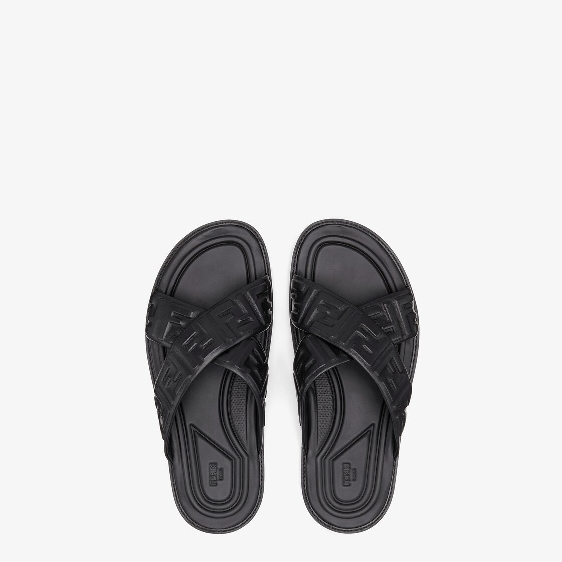 Sandals Black leather slides | Fendi