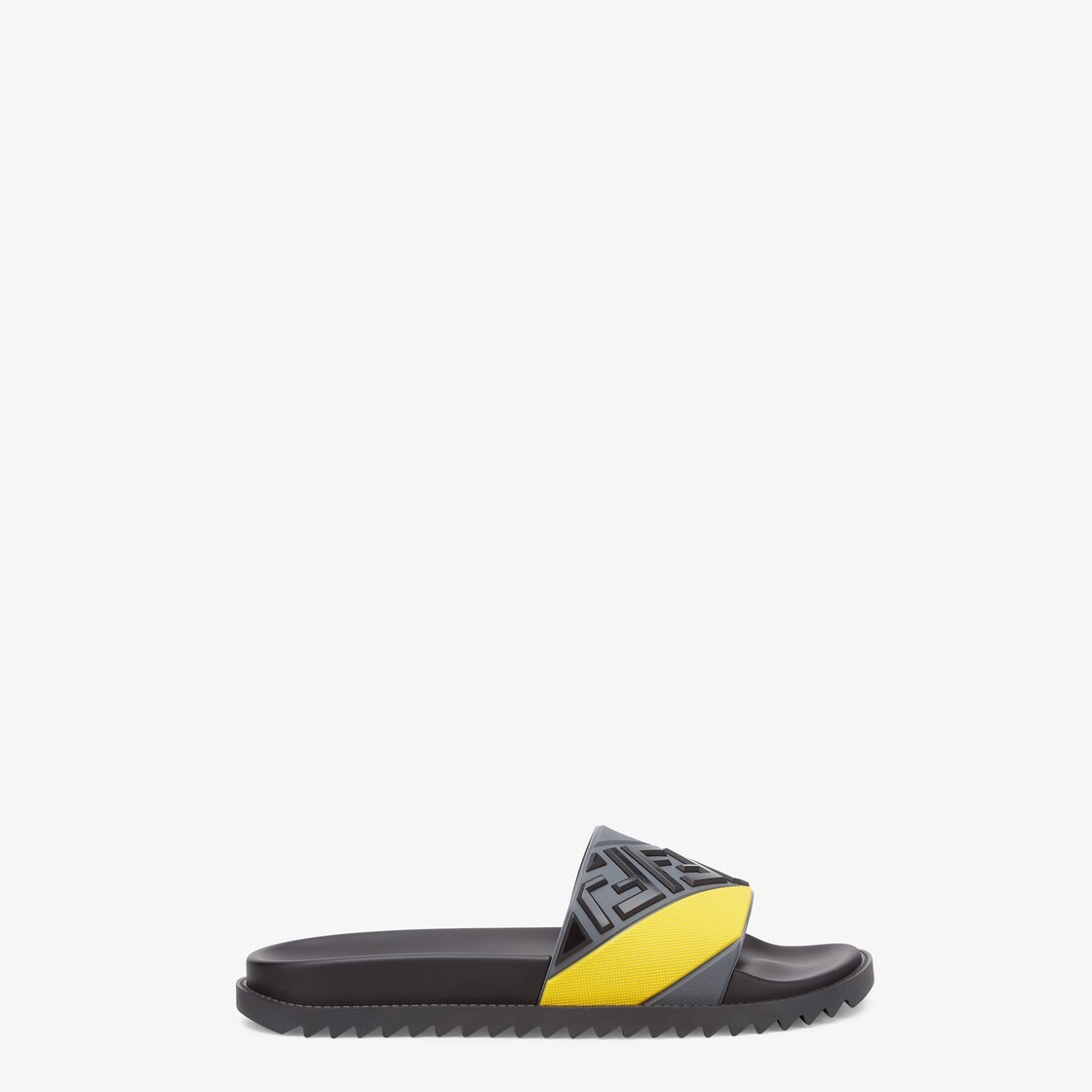 Fendi black rubber online slides