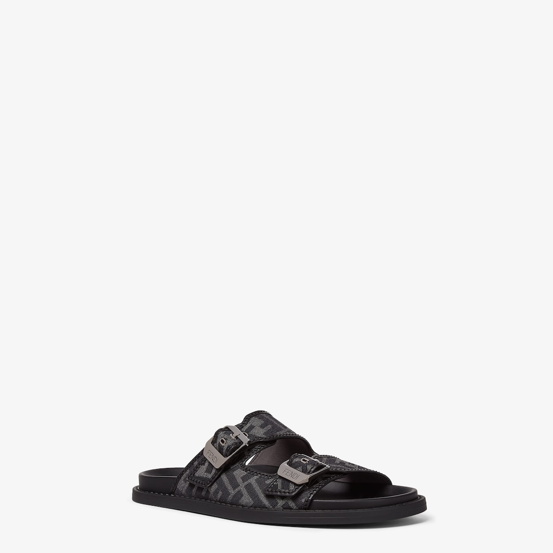 Fendi Feel Sandals FF jacquard fabric sandals Black - Image 2/4