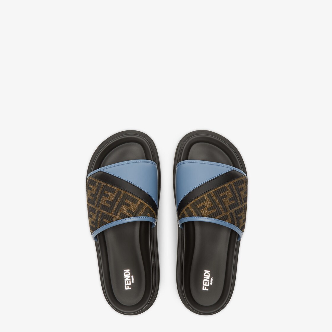 Fendi Diagonal Slides Fabric Brown - Image 4/5