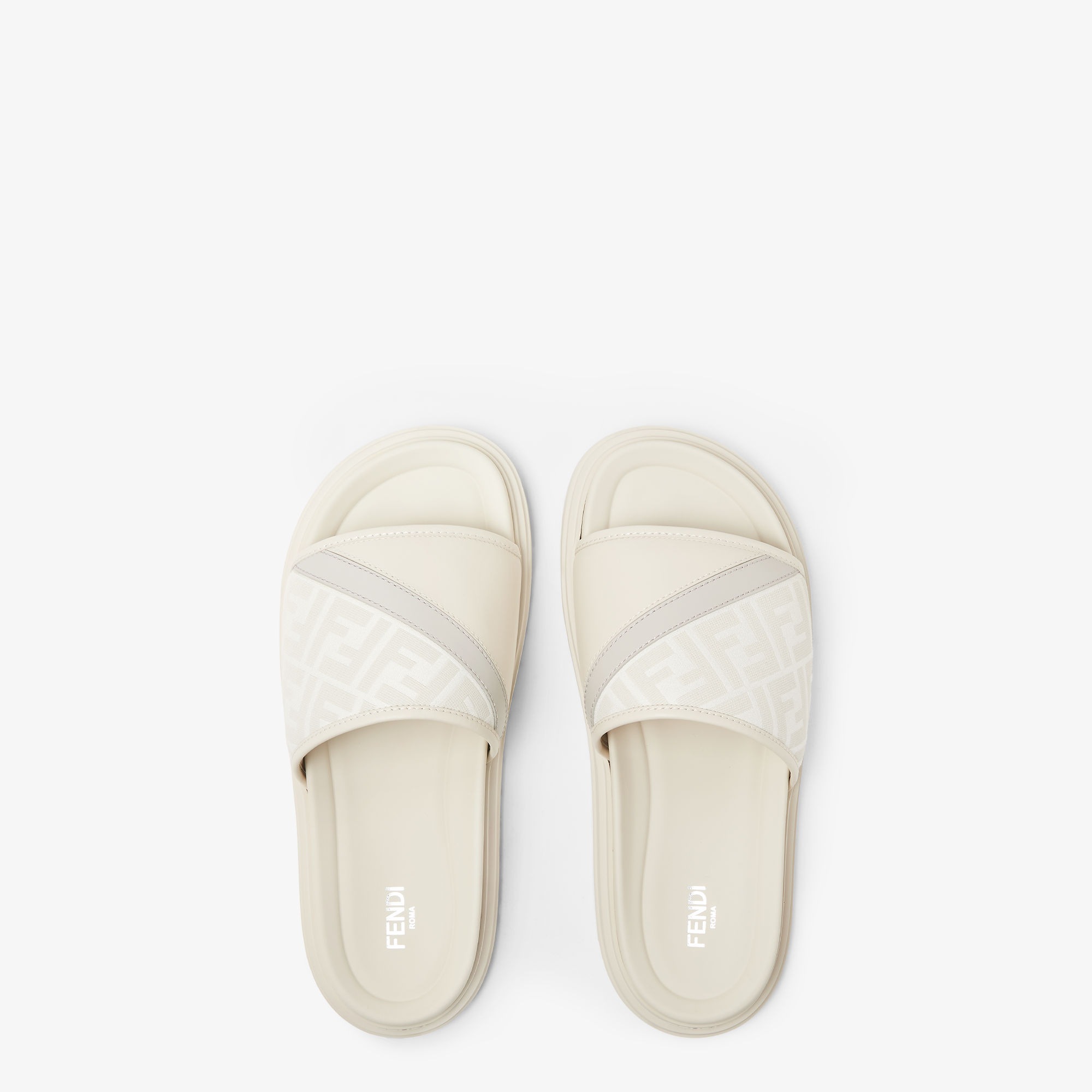Fendi Diagonal Slides - White | FENDI International