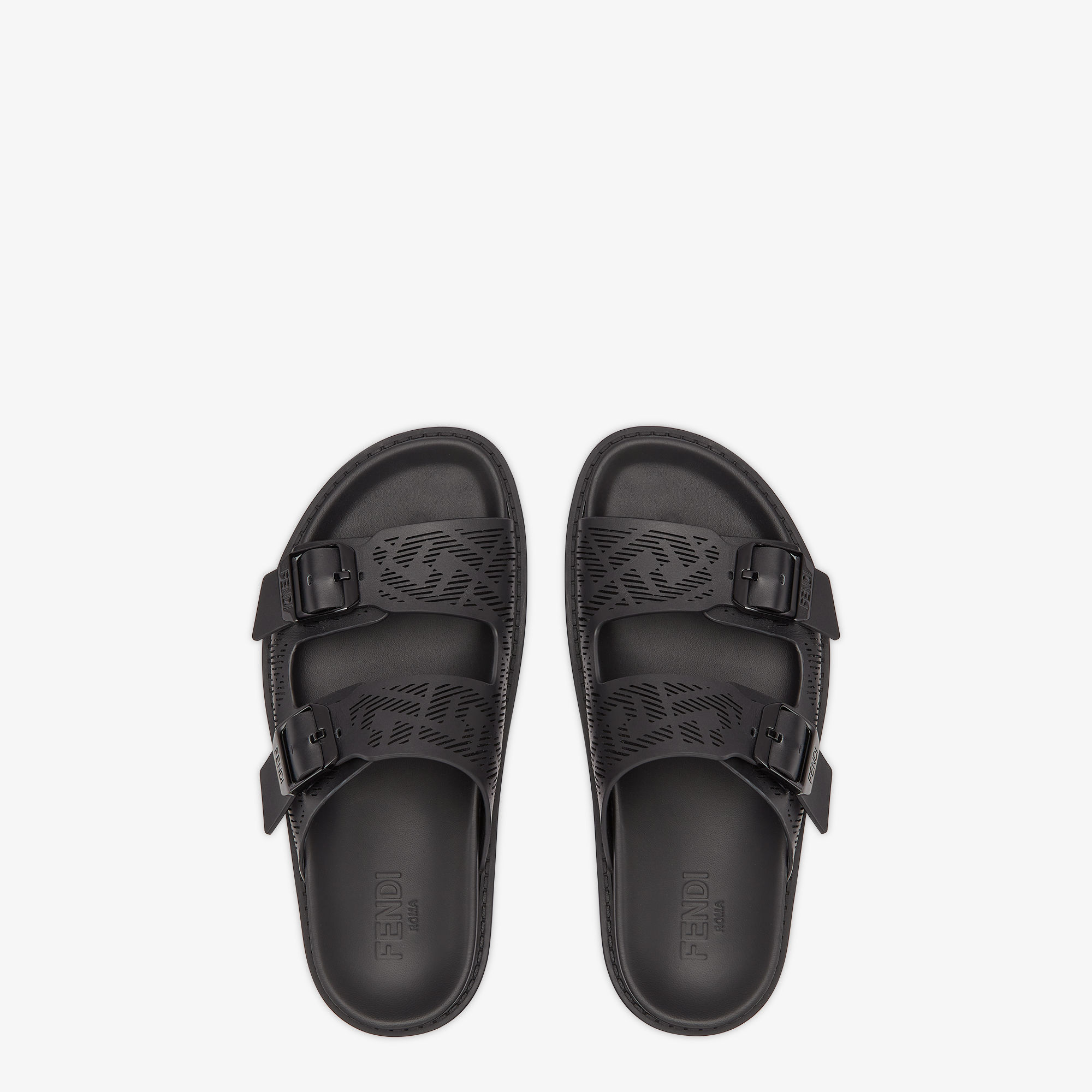 Black fendi slides clearance