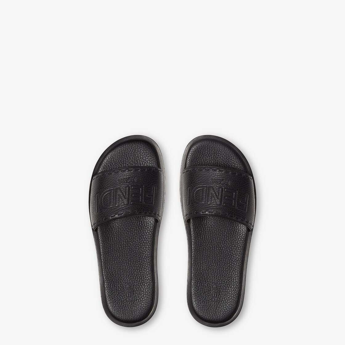 Fendi Roma Leather Slides