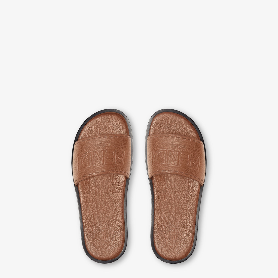Fendi Roma Leather Slides