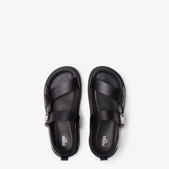 Fendi Sandals with interwoven bands and metal FF side buckle | Thumbnail 4