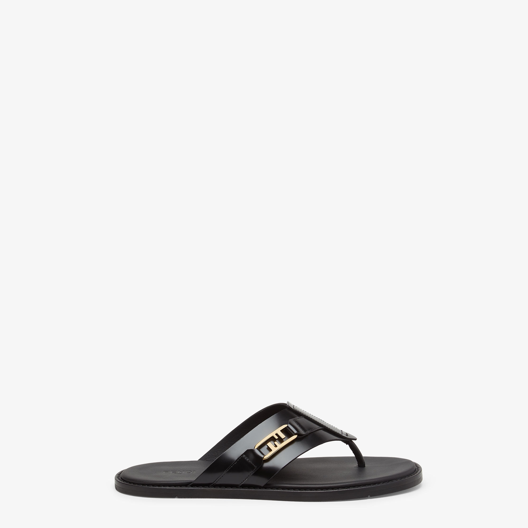 Fendi O Lock Sandals Black leather sandals Fendi