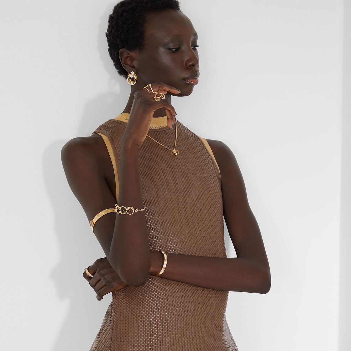 F Is Fendi Bracelet Crystals Gold - Image 3/3