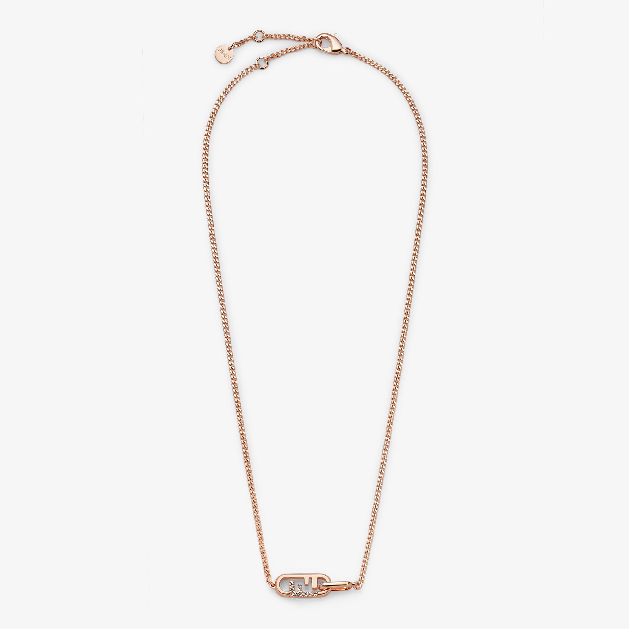 オーロック ネックレス ローズゴールド仕上げ ピンク | Fendi