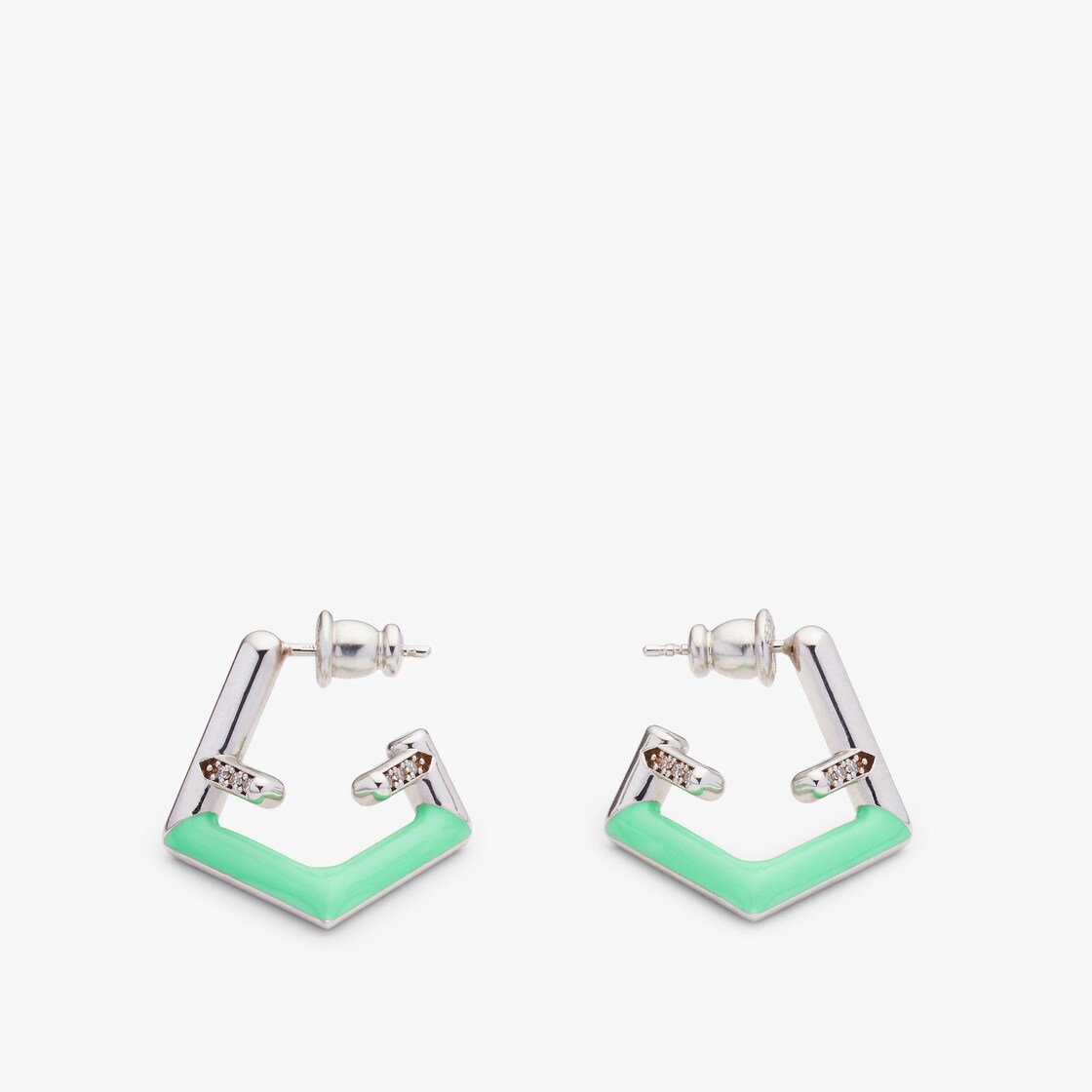 F Is Fendi Earrings - Palladium-coloured earrings