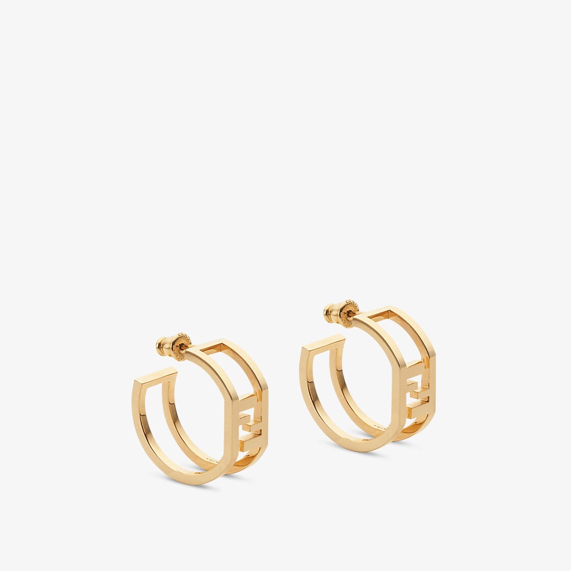 Fendi Small Forever Hoop Earrings In Metal Gold