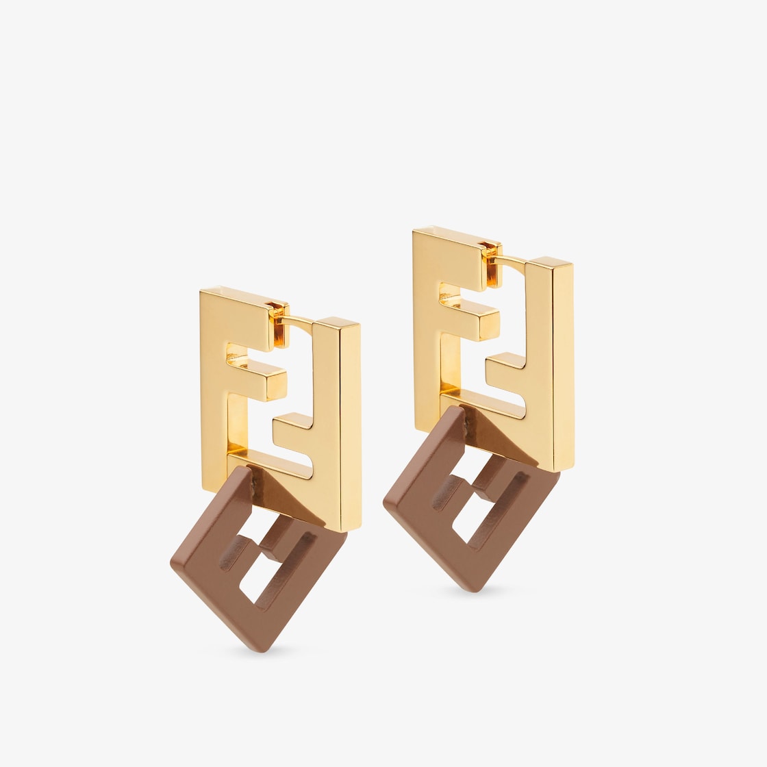 フォーエバー フェンディ ピアス ゴールド仕上げ ブラウン | Fendi フォーエバー フェンディ ピアス ゴールド仕上げ ブラウン | Fendi