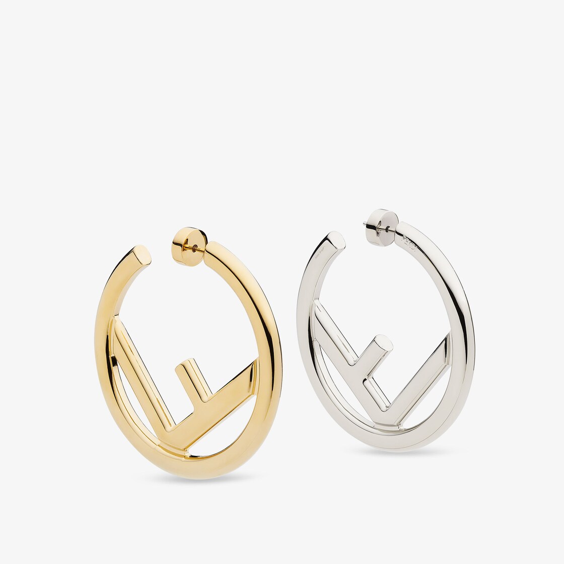 F Is Fendi EarringsGold and palladium earrings