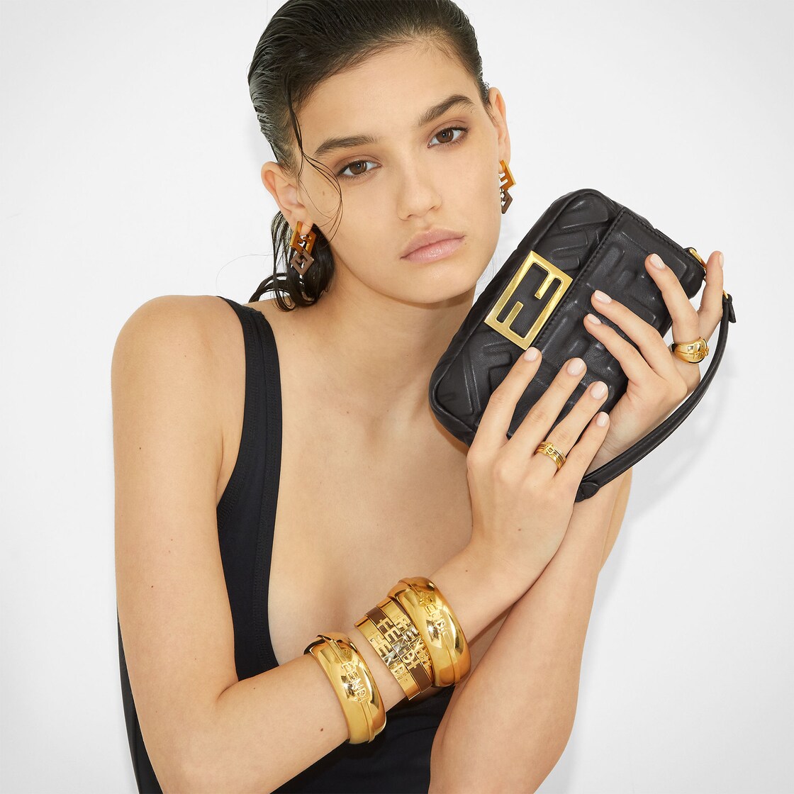 フォーエバー フェンディ リング ゴールド仕上げ ブラウン | Fendi フォーエバー フェンディ リング ゴールド仕上げ ブラウン | Fendi
