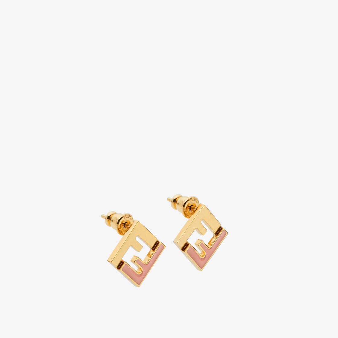 Forever Fendi earrings Gold and peach coloured metal earrings Fendi