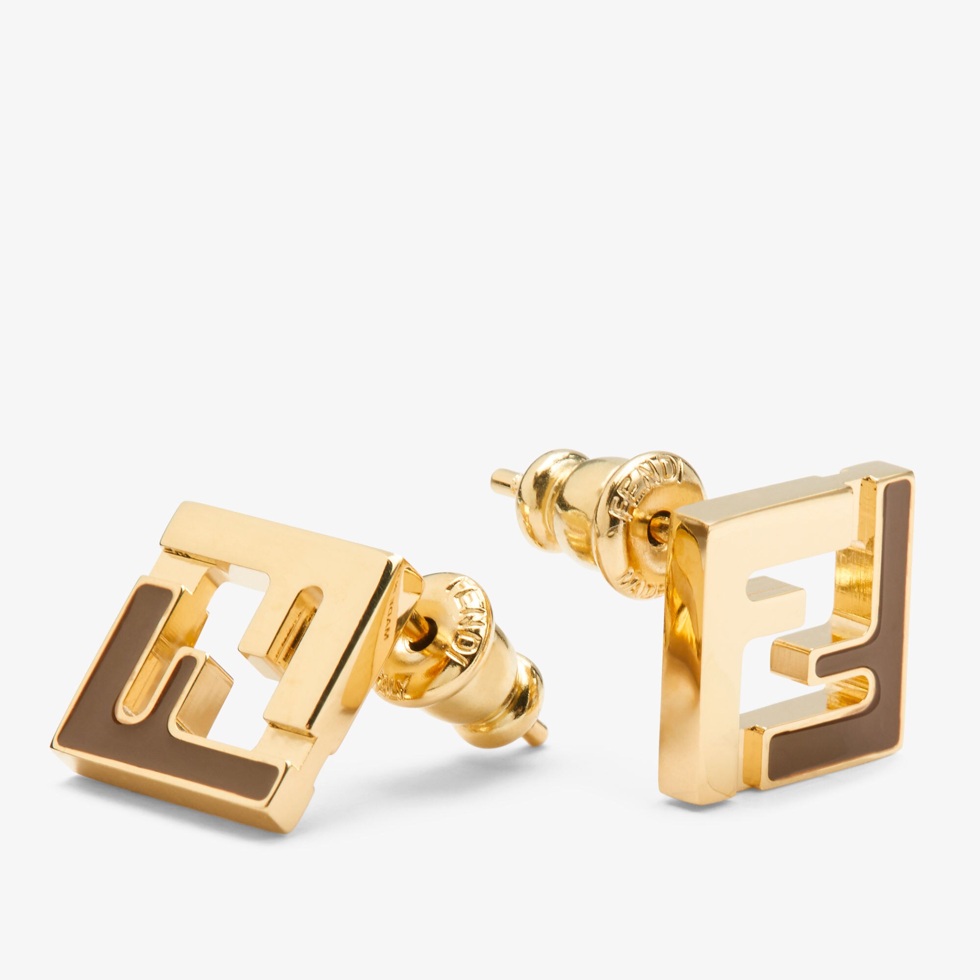 フォーエバー フェンディ ピアス ゴールド仕上げ ブラウン | Fendi フォーエバー フェンディ ピアス ゴールド仕上げ ブラウン | Fendi