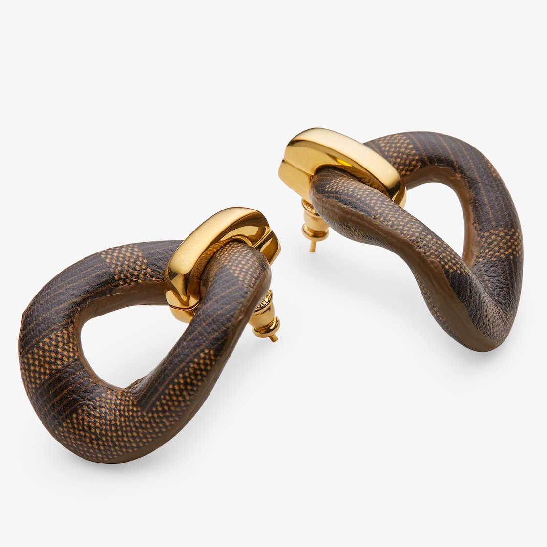 Fendi Filo earrings Leather Brown - Image 3/4