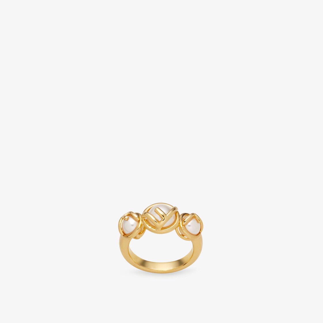 F is Fendi Ring Gold finish Gold Fendi