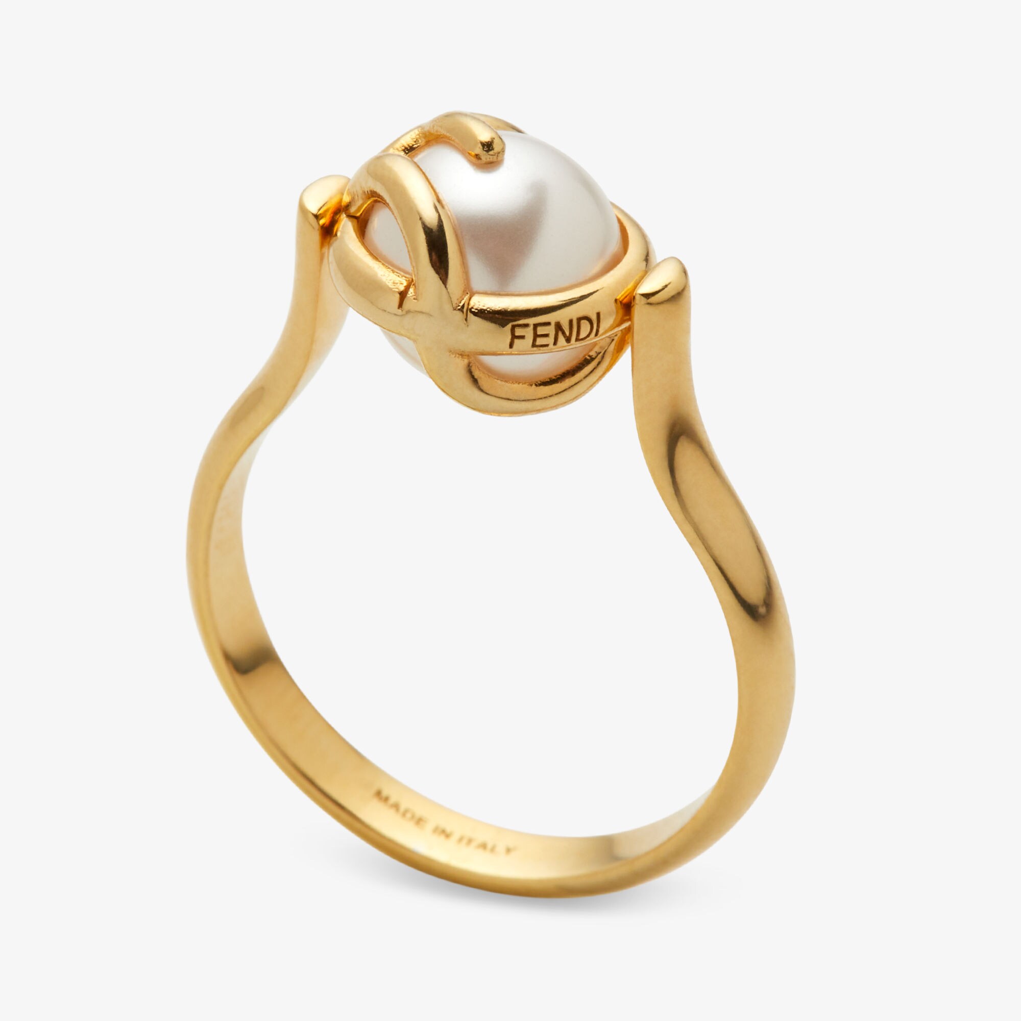 F is Fendi Ring Gold finish Gold Fendi