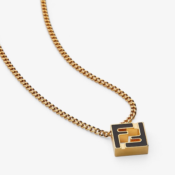 Fendi Chain necklace with cut-out FF cube pendant | Thumbnail 2