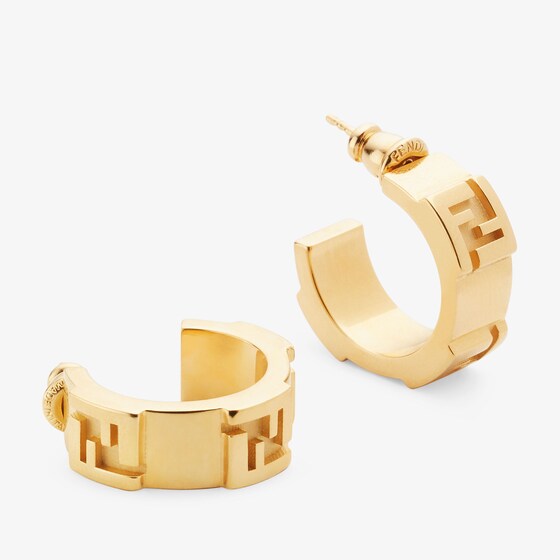 Fendi Small stud hoop earrings with embossed FF motif | Thumbnail 2