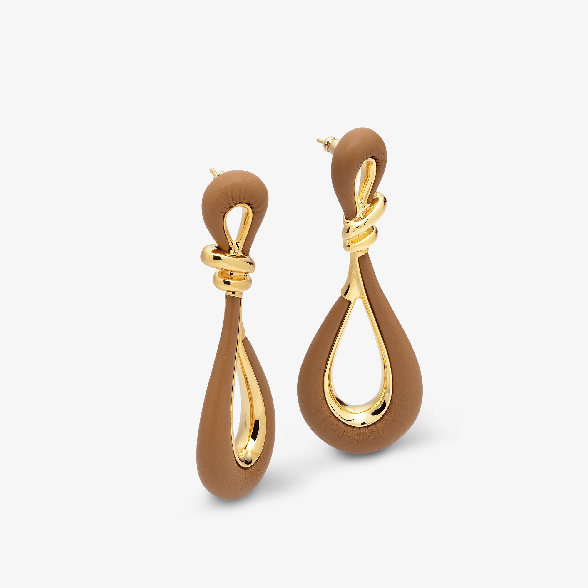 フェンディ フィーロ ピアス レザー ベージュ | Fendi