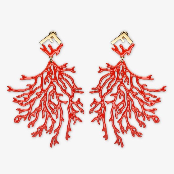 Fendi Forever  Earrings In Red