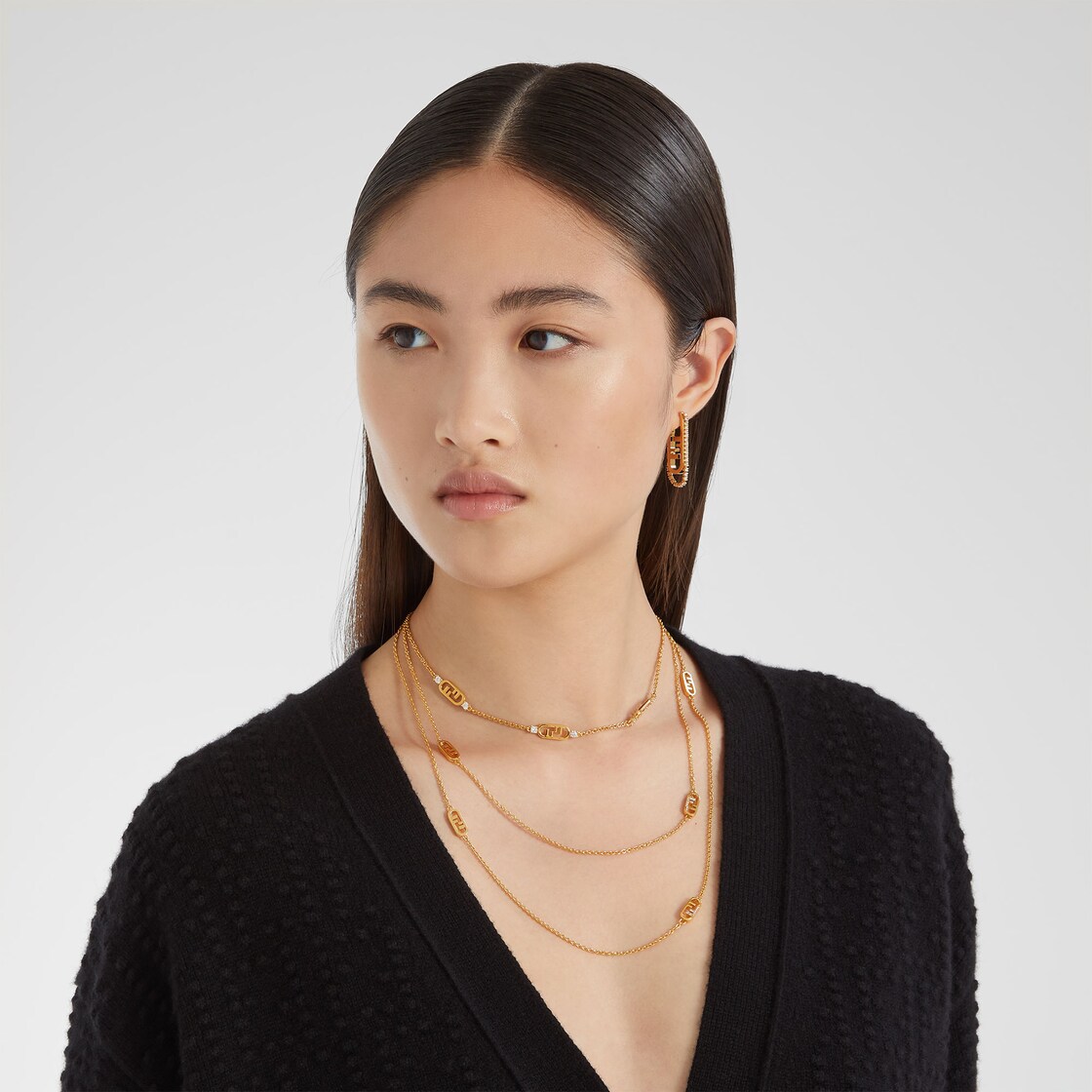 Fendi O'Lock Earrings Gold finish Gold - Image 4/4