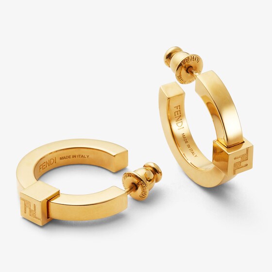 Fendi Small hoop earrings with FF logo | Thumbnail 2
