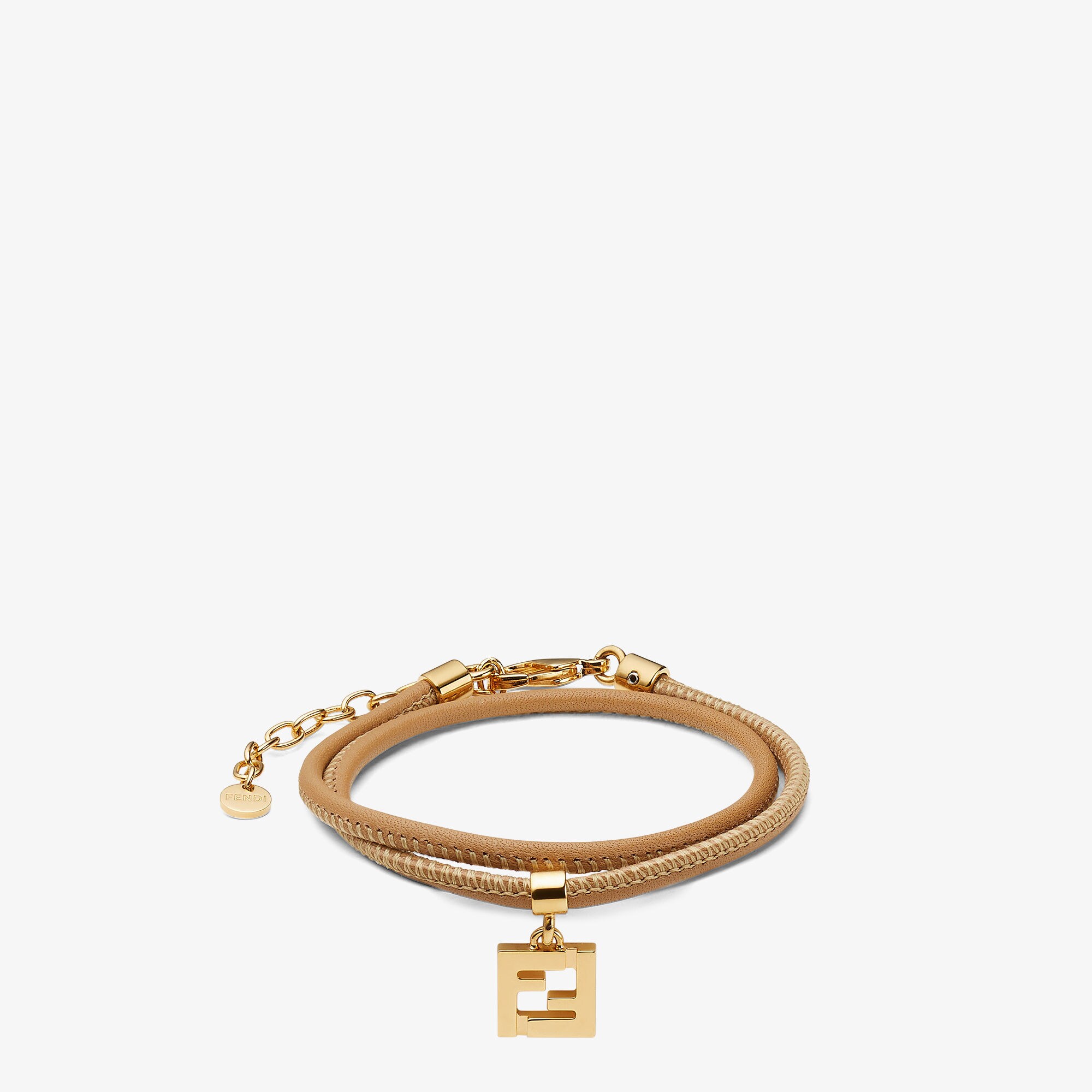 ※値下　Fendi FFブレスレット ベージュ フォーエバー フェンディ ブレスレット レザー ブラウン | Fendi