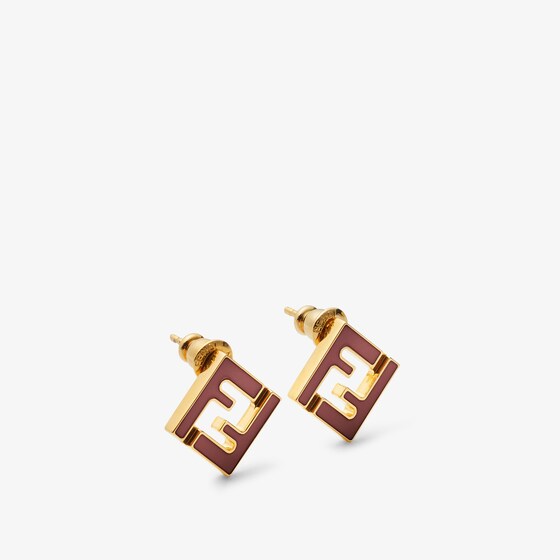 Fendi Forever  Earrings In Burgundy
