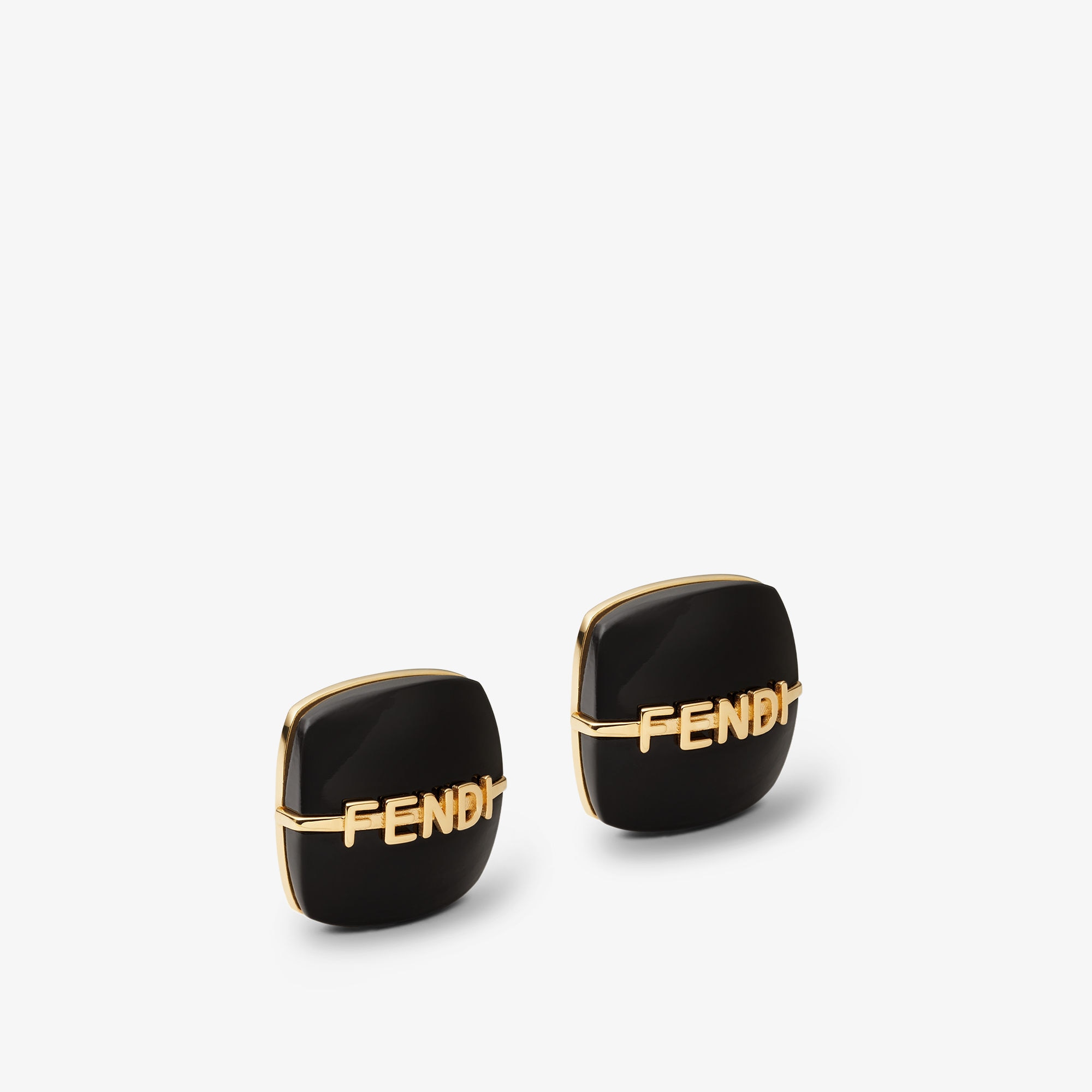 フェンディグラフィ ピアス ゴールド仕上げ ブラック | Fendi