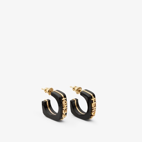 Fendi Linear and elegant hoop earrings embellished