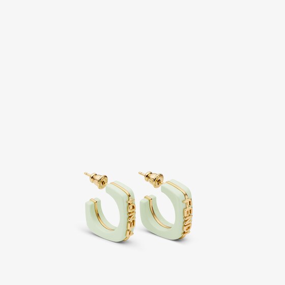 Fendi Linear and elegant hoop earrings embellished