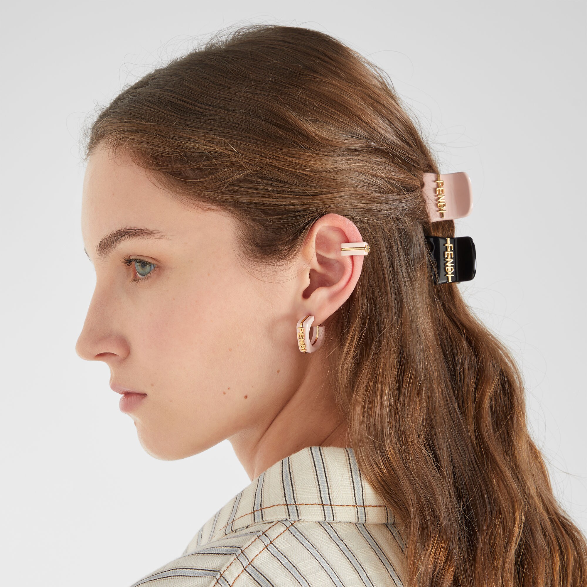 Fendigraphy hair clip Pink | Fendi
