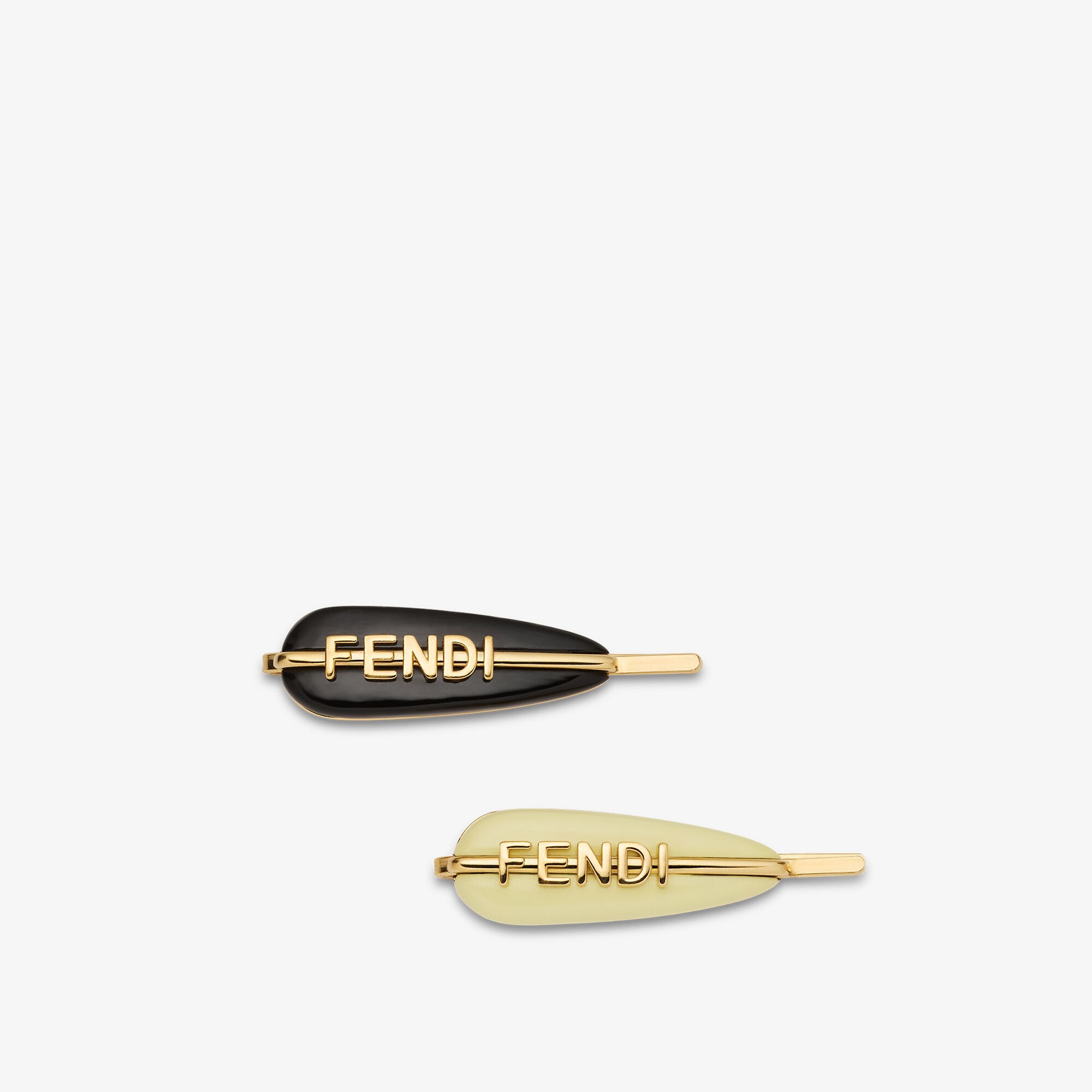 FENDI ヘアクリップ2点 フェンディグラフィ ヘアクリップ ゴールド仕上げ マルチカラー | Fendi