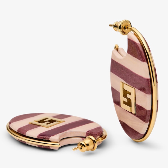 Fendi Oval hoop earrings embellished with a cut-out FF logo made | Thumbnail 2