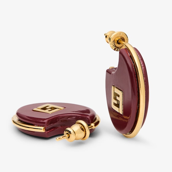 Fendi Oval hoop earrings embellished with a cut-out FF logo made | Thumbnail 2