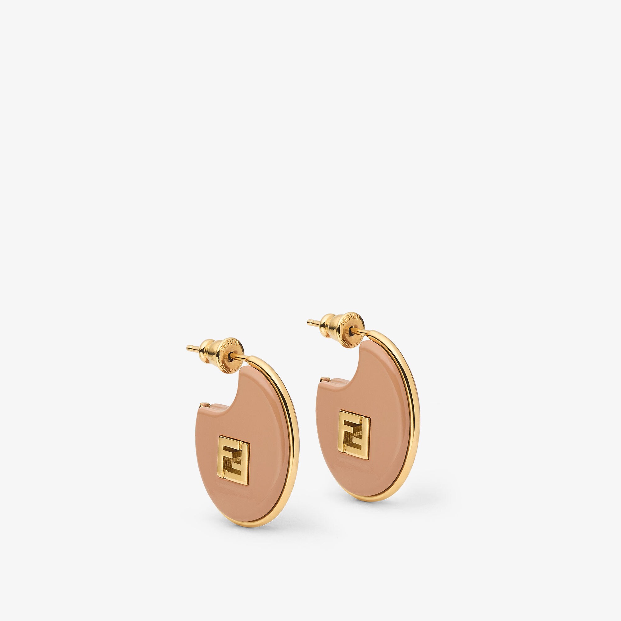 フォーエバー フェンディ ピアス レジン＆ゴールド仕上げ ベージュ | Fendi