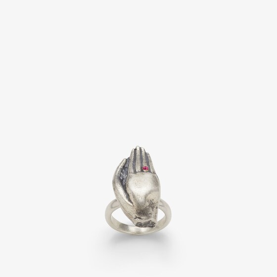 Fendi Mano Ring In Silver