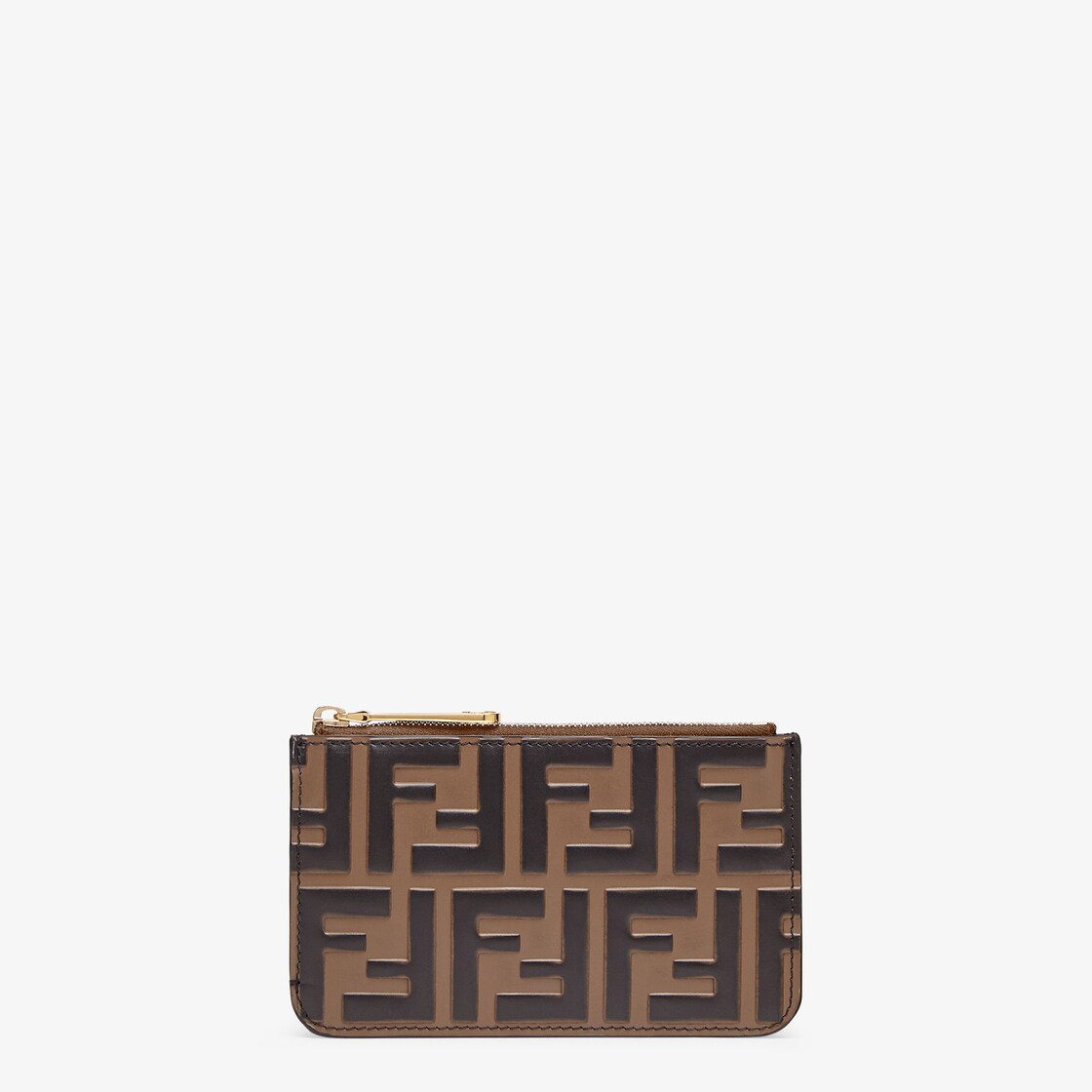 ブラウンレザー スリム クラッチ FENDI