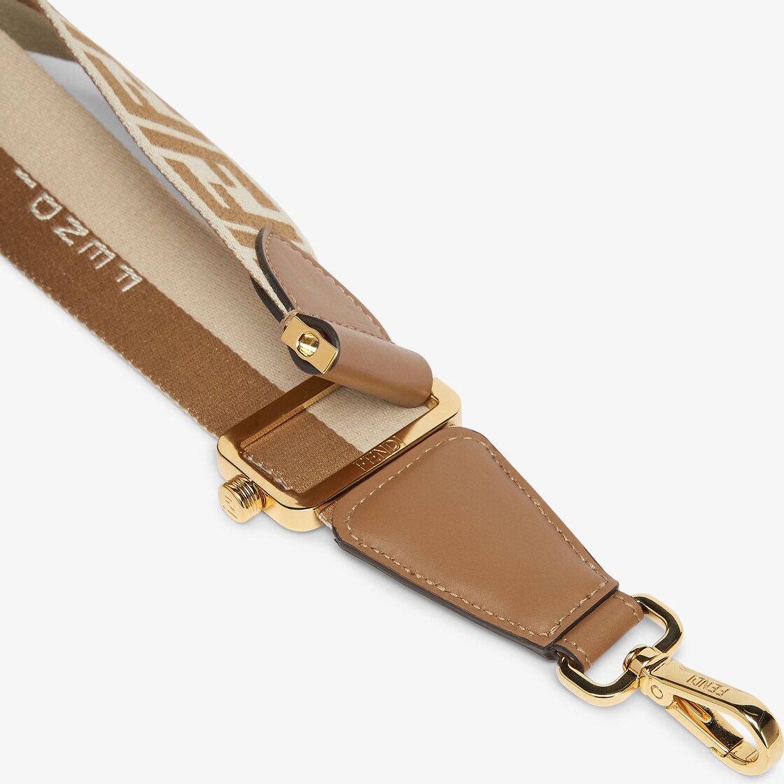 Strap YouHazelnut FF jacquard reversible shoulder strap