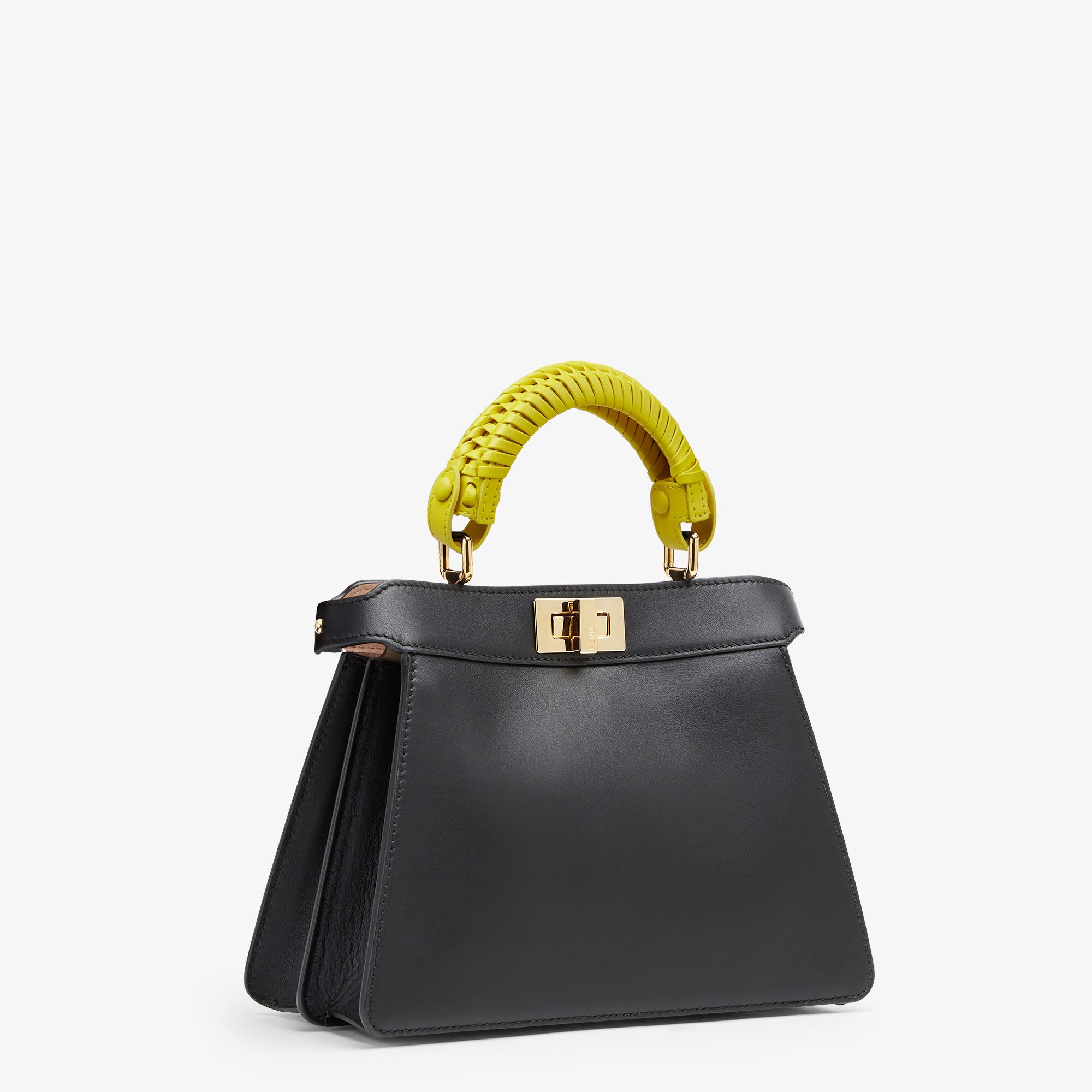 Small Peekaboo handle cover Yellow leather handle cover Fendi