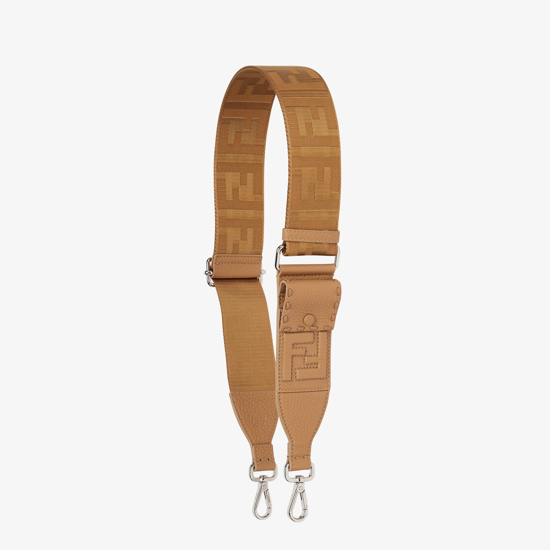 Strap YouCappuccino coloured FF jacquard shoulder strap